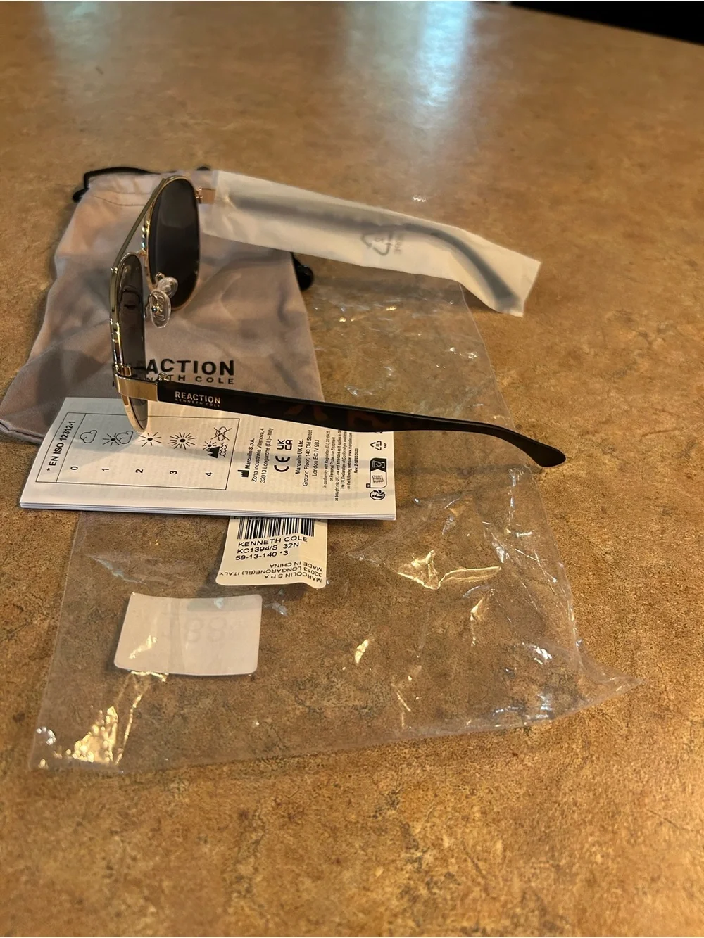 Kenneth Cole Men’s Aviator Sunglasses — Silver Frame with Black Lenses
